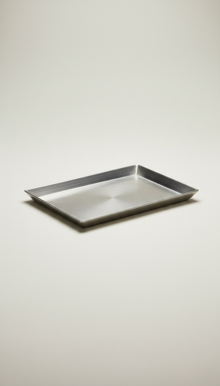 Brushed metal decorative tray